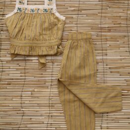 Bonjour - Pantalon - Rayure transat curry