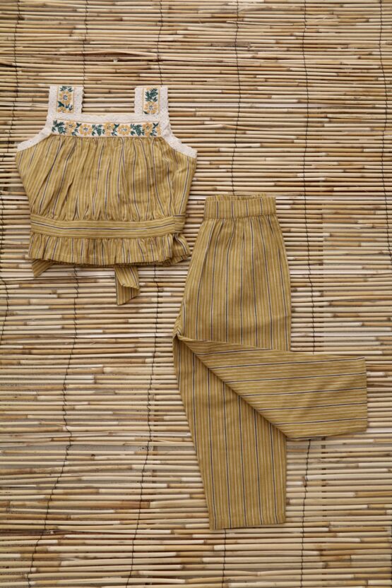 Bonjour - Pantalon - Rayure transat curry