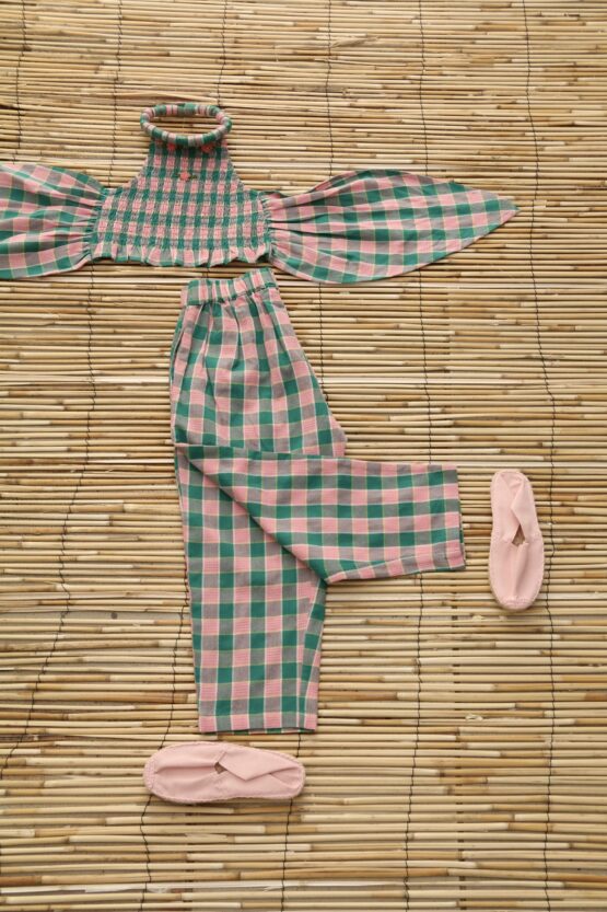 Bonjour - Pantalon - Vichy menthe fraise – Image 2